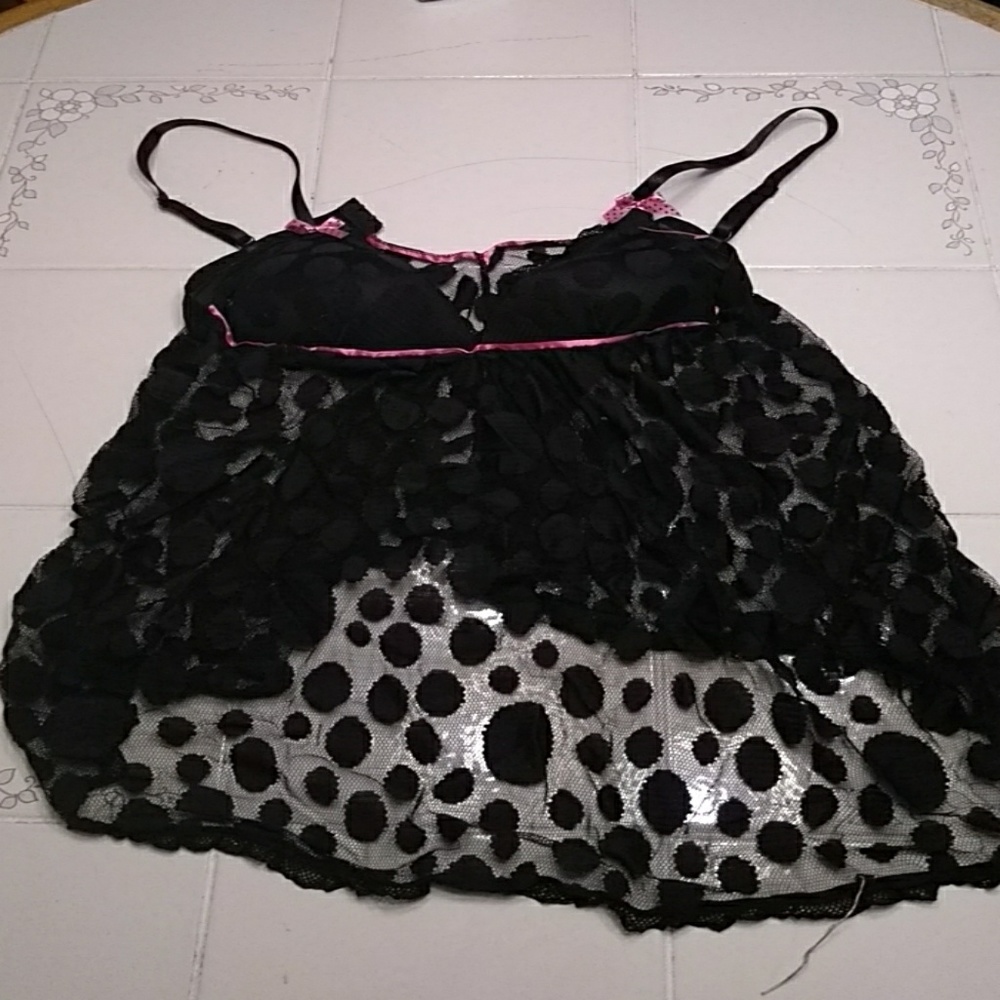 Black small nylon nighty 4